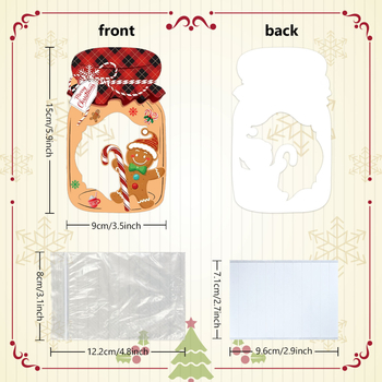 DIY vianočná kartička v mason pohári pre deti — Ručne vyrobená, Ziplock balenie, Materiál: Papier, Kód produktu Year-202507010, Téma: Vianoce