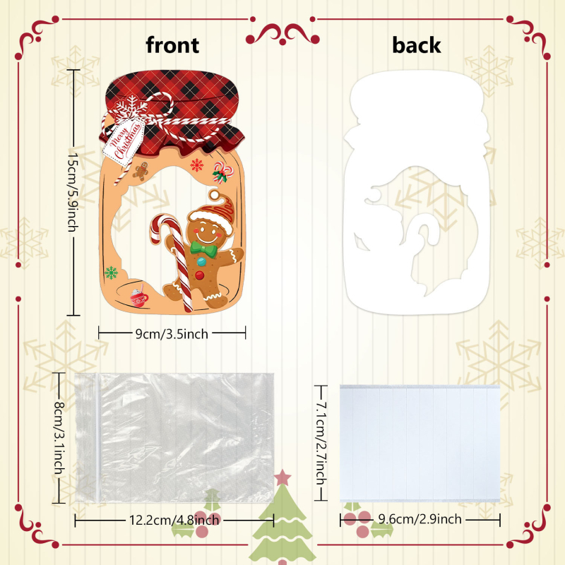 DIY vianočná kartička v mason pohári pre deti — Ručne vyrobená, Ziplock balenie, Materiál: Papier, Kód produktu Year-202507010, Téma: Vianoce