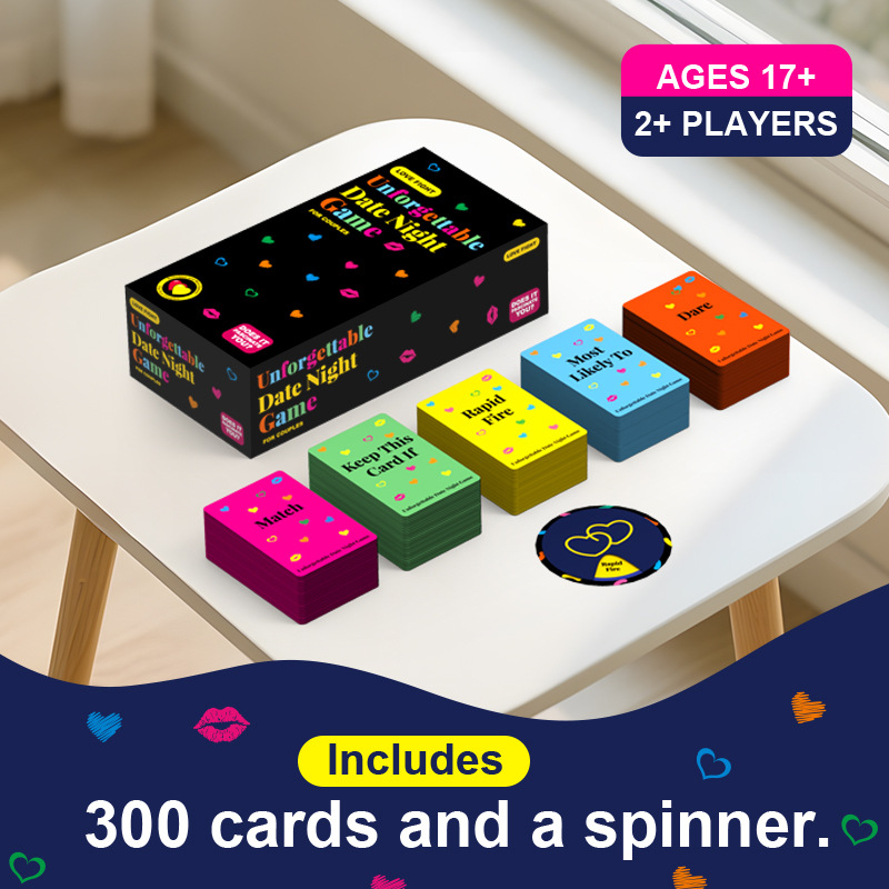 Társasjáték-kártyák - interaktív családi élmény (Anyag: papír és műanyag; Korcsoportok: 7–14 és 15–35; Funkciók: interaktív, szülő-gyermek interakció; Fejlődés: érzelmi, látási, kognitív fejlődés, kéz-szem koordináció)