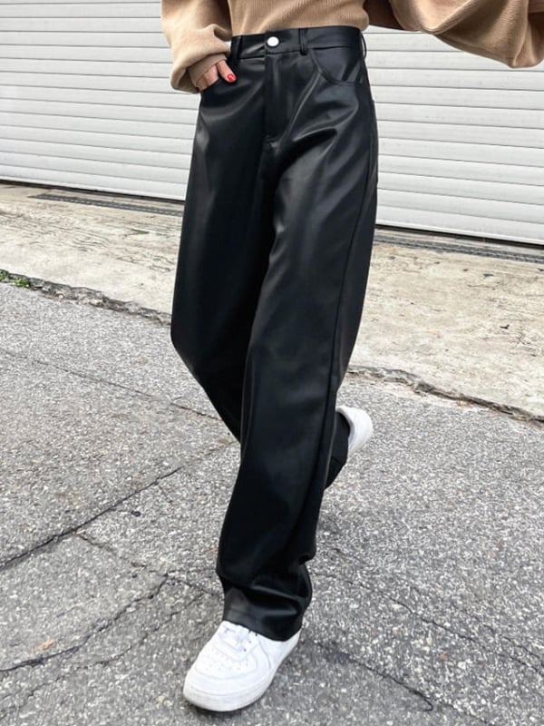 Ženske hlače ravnog kroja od poliestera, duge, srednji struk, elegantan stil (materijal: poliester; sadržaj: 95%+; struk: srednji; dužina: duga; elastičnost: blaga)