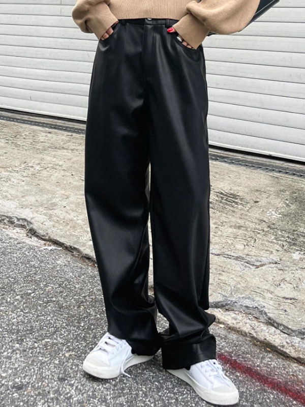 Ženske hlače ravnog kroja od poliestera, duge, srednji struk, elegantan stil (materijal: poliester; sadržaj: 95%+; struk: srednji; dužina: duga; elastičnost: blaga)