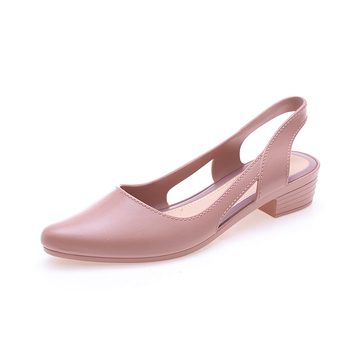 Moterų mados sandalai - kasdienis stilius, PVC viršus, PVC padas, smailus pirštas, injektuotas padas