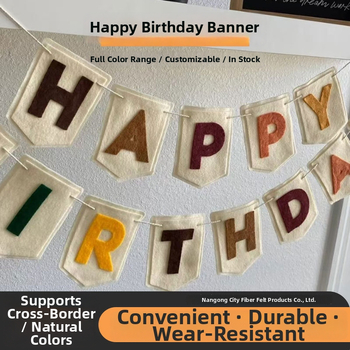 Narozeninové práporky s gravírovaným textom – práporky z netkanej tkaniny, vlastné logo, bez tyče, balené v OPP vrecúšku.
