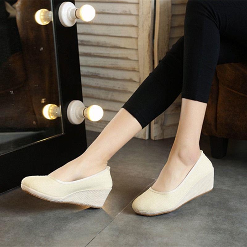 Moterų batai su kvadratine nosimi, kanapių viršutine dalimi, plokščiu kulnu, elastine užsegimu, vidpadis iš medvilnės