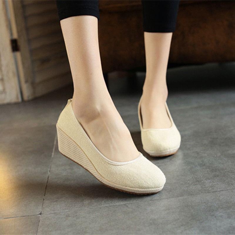Moterų batai su kvadratine nosimi, kanapių viršutine dalimi, plokščiu kulnu, elastine užsegimu, vidpadis iš medvilnės