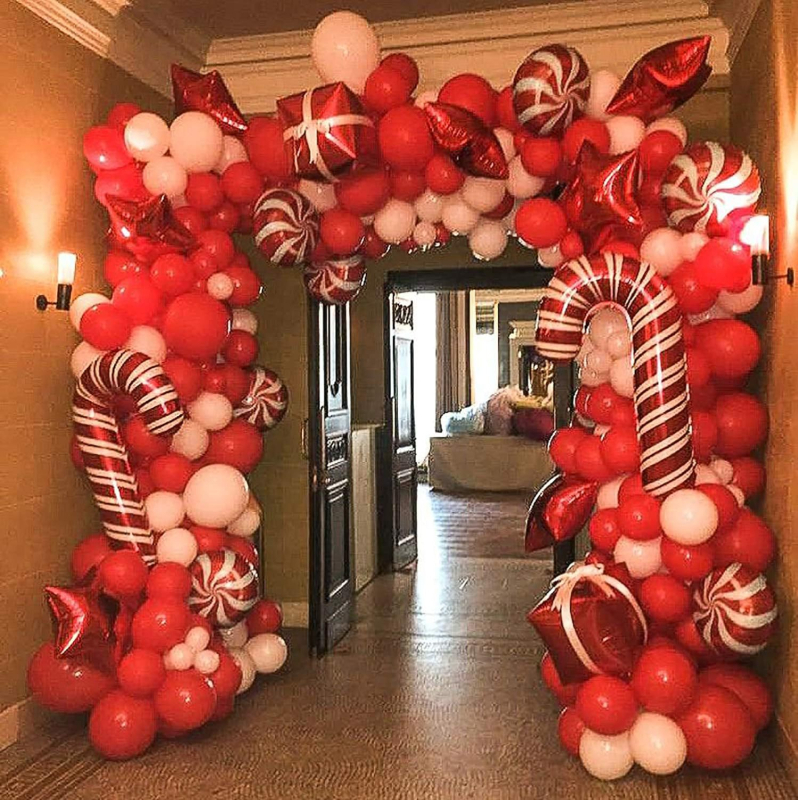 Božićni aluminijski balon luk komplet, 144 komada, dekorativni baloni, Zhonghe