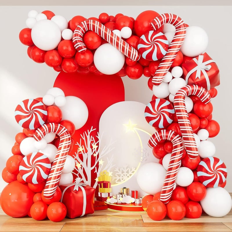 Božićni aluminijski balon luk komplet, 144 komada, dekorativni baloni, Zhonghe
