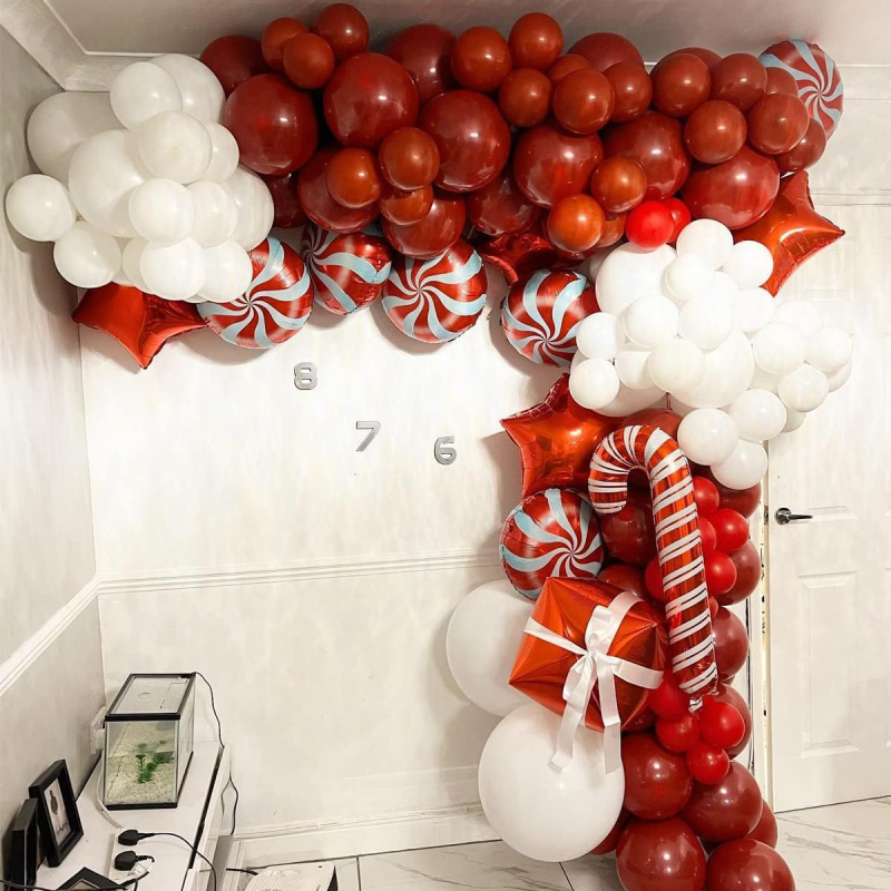 Božićni aluminijski balon luk komplet, 144 komada, dekorativni baloni, Zhonghe