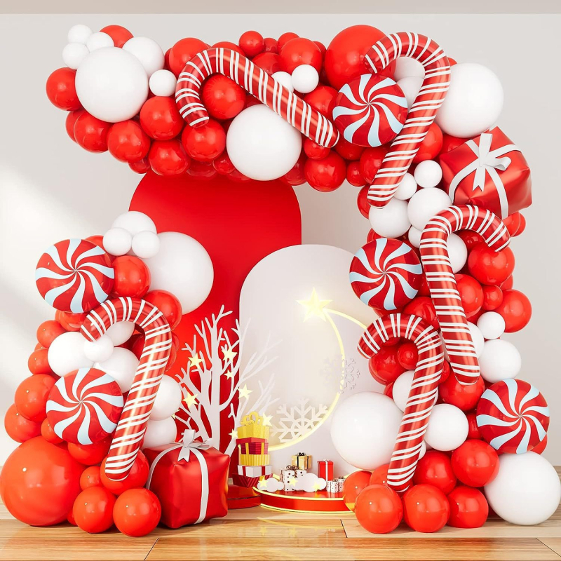 Božićni aluminijski balon luk komplet, 144 komada, dekorativni baloni, Zhonghe
