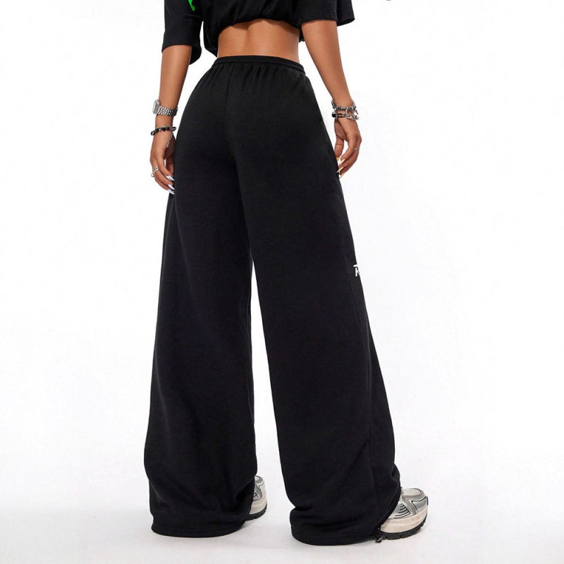 Дамски карго панталони с широки крачоли, средна талия, дълги, 95% полиестер, без намачкване, леко еластични