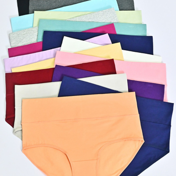 Женско бельо за плюс размер, висока талия, дишащо и оформящо, повдига задните части, памук (95–100% основна материя, 100% памук облицовка)