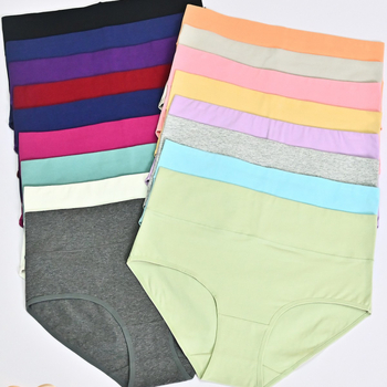 Женско бельо за плюс размер, висока талия, дишащо и оформящо, повдига задните части, памук (95–100% основна материя, 100% памук облицовка)