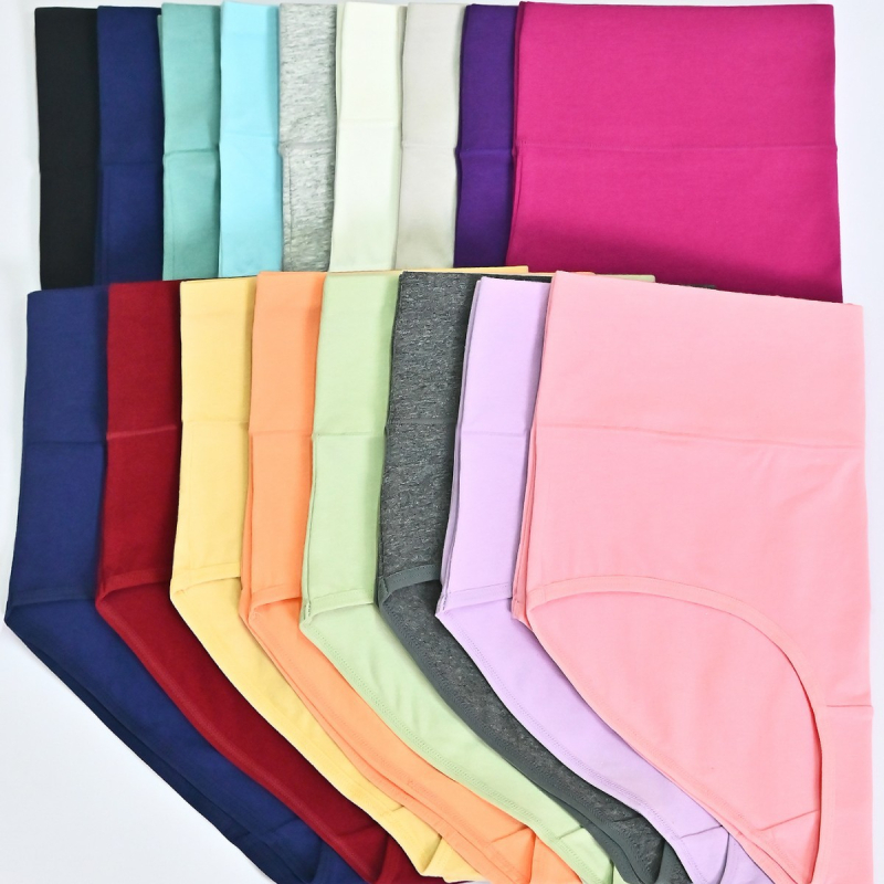 Plus veľkosť dámske spodné nohavičky, vysoký pás, priedušné tvarovanie, zdvih zadku, bavlna (95–100% hlavný materiál, 100% podšívka v rozkroku)