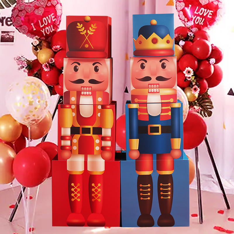 Senlin Nutcracker Stacking Box – papirnata dekoracija za scenografiju i uređenje prostora, Božić i blagdani