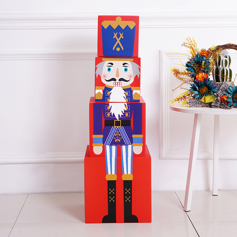Senlin Nutcracker Stacking Box – papirnata dekoracija za scenografiju i uređenje prostora, Božić i blagdani