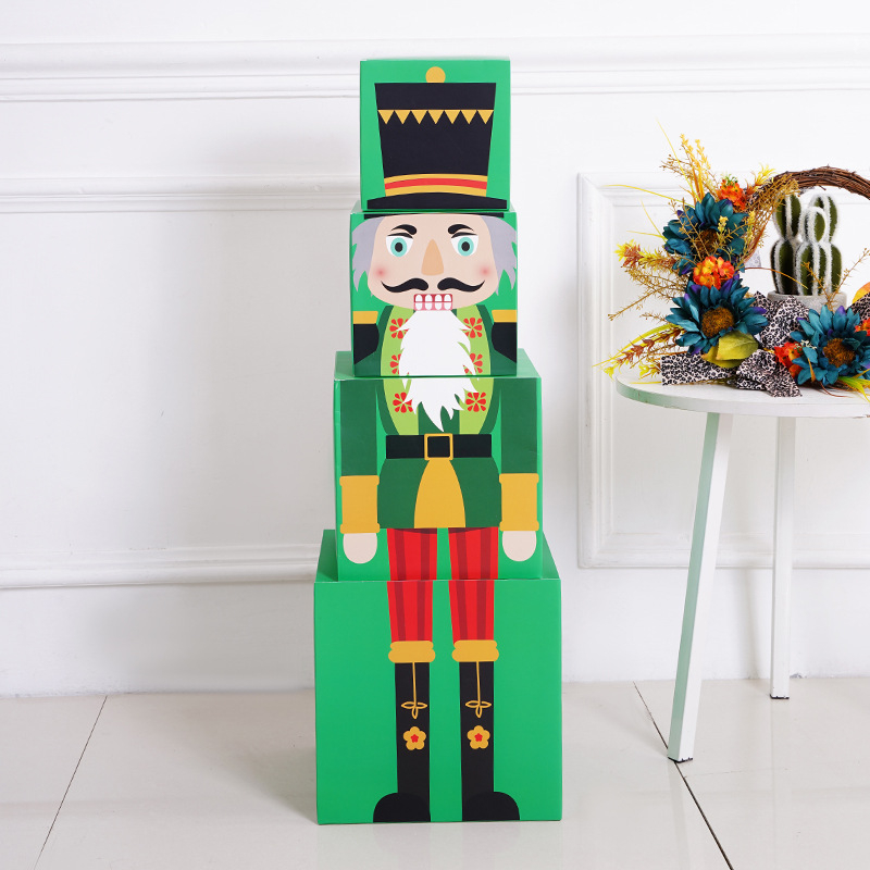 Senlin Nutcracker Stacking Box – papirnata dekoracija za scenografiju i uređenje prostora, Božić i blagdani
