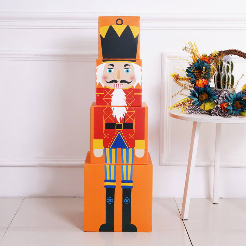Senlin Nutcracker Stacking Box – papirnata dekoracija za scenografiju i uređenje prostora, Božić i blagdani