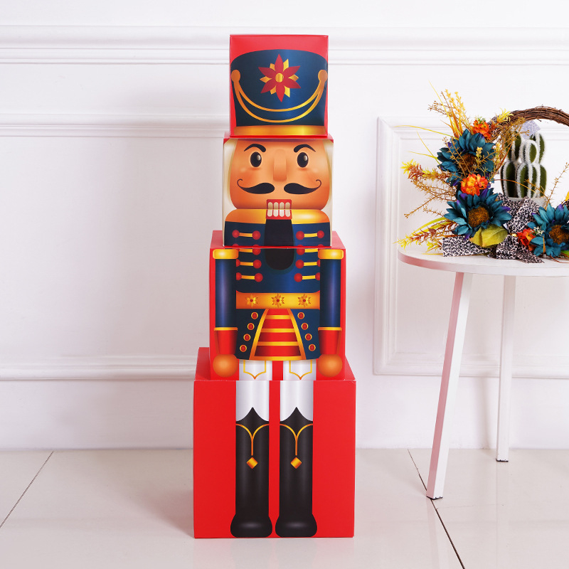Senlin Nutcracker Stacking Box – papirnata dekoracija za scenografiju i uređenje prostora, Božić i blagdani