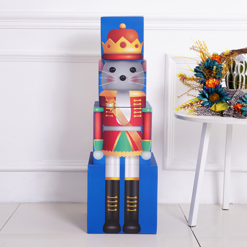Senlin Nutcracker Stacking Box – papirnata dekoracija za scenografiju i uređenje prostora, Božić i blagdani