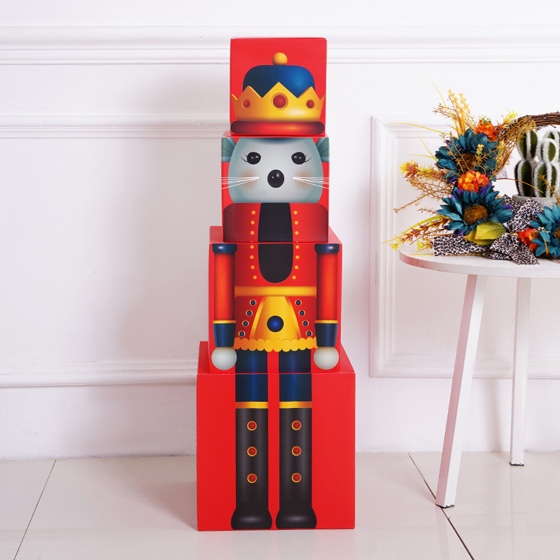 Senlin Nutcracker Stacking Box – papirnata dekoracija za scenografiju i uređenje prostora, Božić i blagdani
