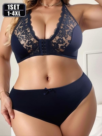 Set podprsenky a nohavičiek s kvetinovou čipkou, nylonové košíčky s bavlnenou podšívkou, zhromažďujúci efekt, tradičný, bežný štýl