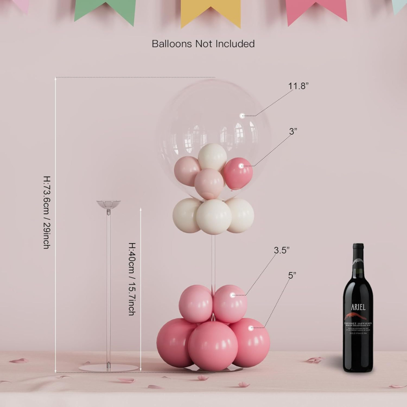 Stalak stolne balonske kolone — srcoliki oblik, materijal: aluminijska folija, tip balona: igračka balon, marka Xinhong
