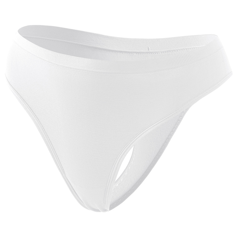 Sima varrat nélküli női tanga, alacsony derekú, nejlonból, pamut betéttel a harántnál, légáteresztő, testformázó