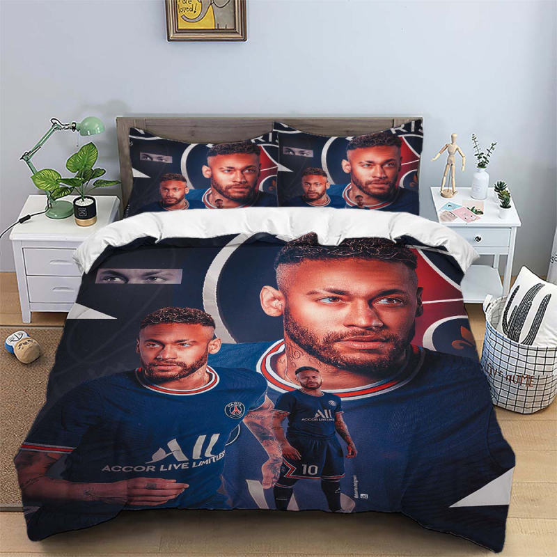 Тризимен комплект спално бельо с две калъфки за възглавници, 100% полиестров, 90 г/м², мъхеста текстура, дигитален печат, скандинавски стил