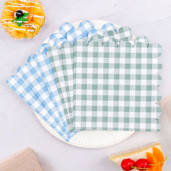 Jednorázové servítky Lace plaid model, 3-vrstvové, 20 ks, celulóza zo virginového dreva