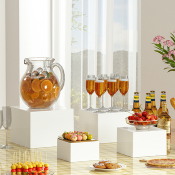 MTESI ABS päťstranná štvorcová výstavná schránka na stolný displej s vlastným logom