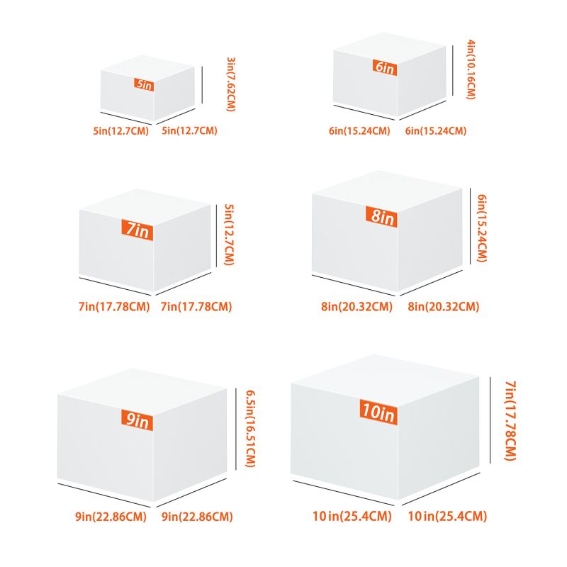 MTESI ABS päťstranná štvorcová výstavná schránka na stolný displej s vlastným logom