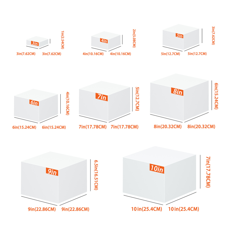 MTESI ABS päťstranná štvorcová výstavná schránka na stolný displej s vlastným logom