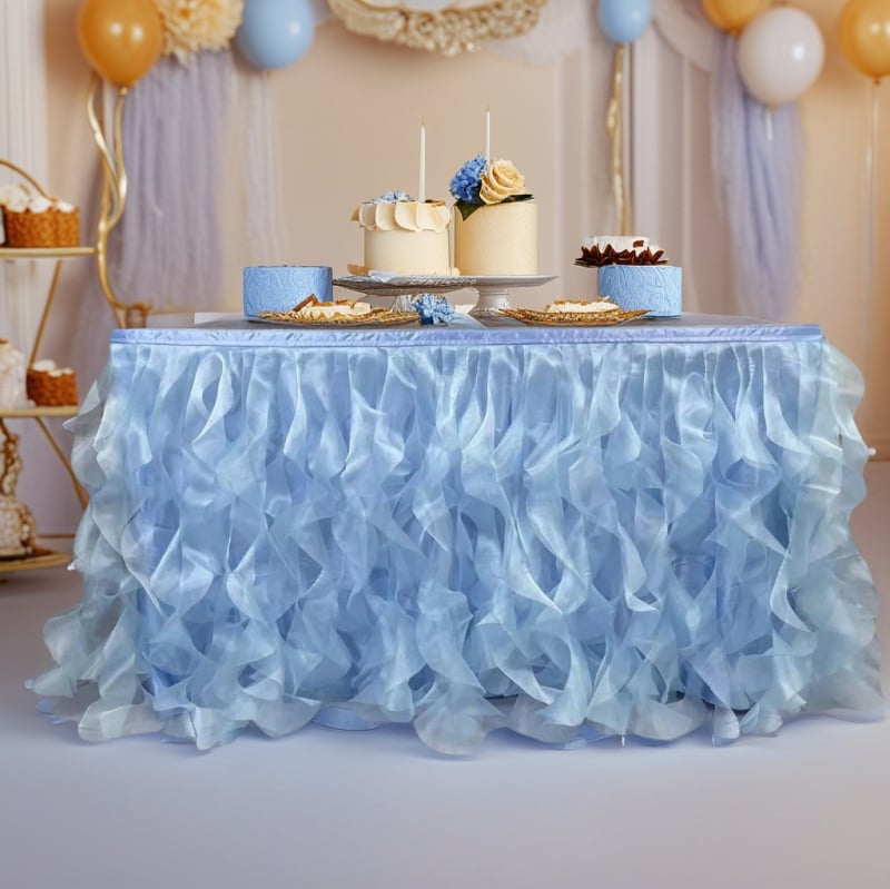 Φούστα τραπεζιού, ευρωπαϊκού στυλ, από σιφόν, ορθογώνιο σχήμα, μονόχρωμη