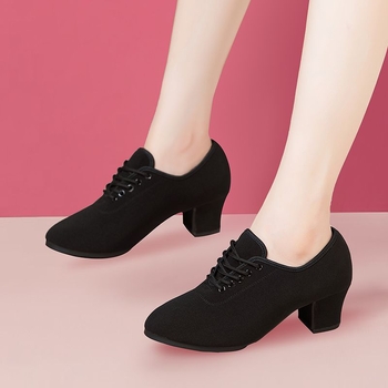 Plesne cipele za odrasle žene — Profesionalne za bal i latino ples, Prozračne, Lagane, Gumeni potplat, Gornji dio od pamuka tkanine i mreže