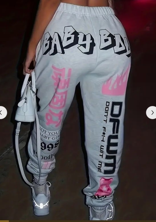 Dámske harém nohavice s potlačou, vysoký pás, voľný strih, dlhé nohavice z polyesteru, 95% polyester, jesenné vydanie 2025