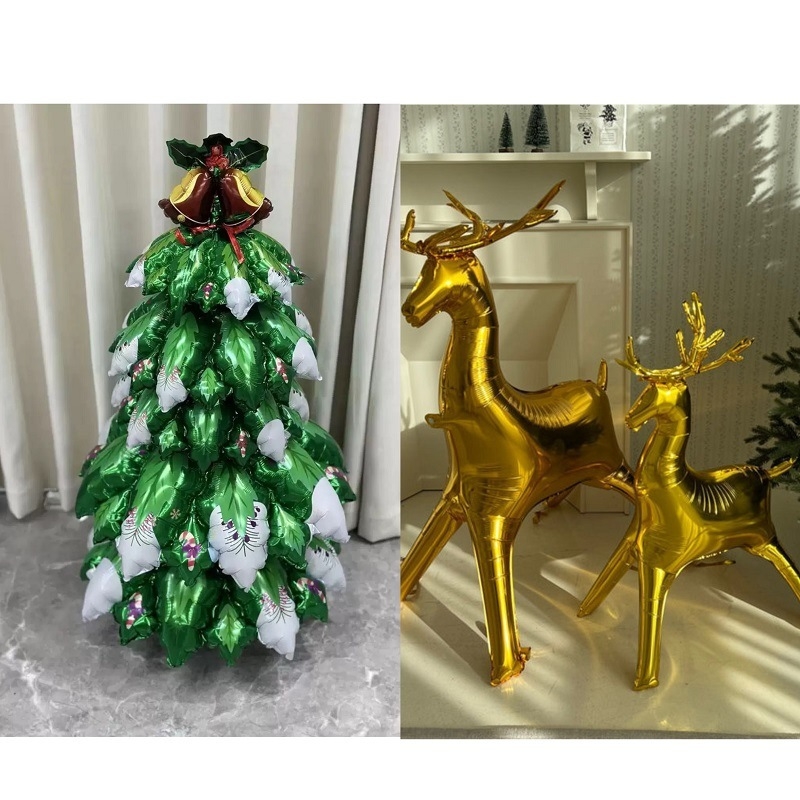3D zlatni jelen balon za božićnu izložbu na prozoru, napuhljiv, Oxfordov materijal