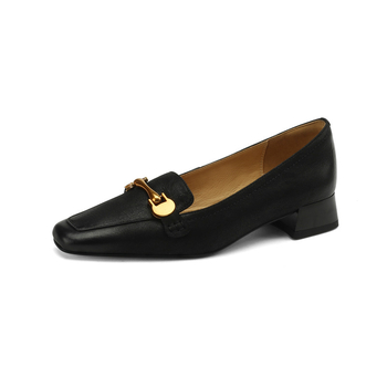 Női PU bőrcipő négyszögletes orral, slip-on, alacsony sarok