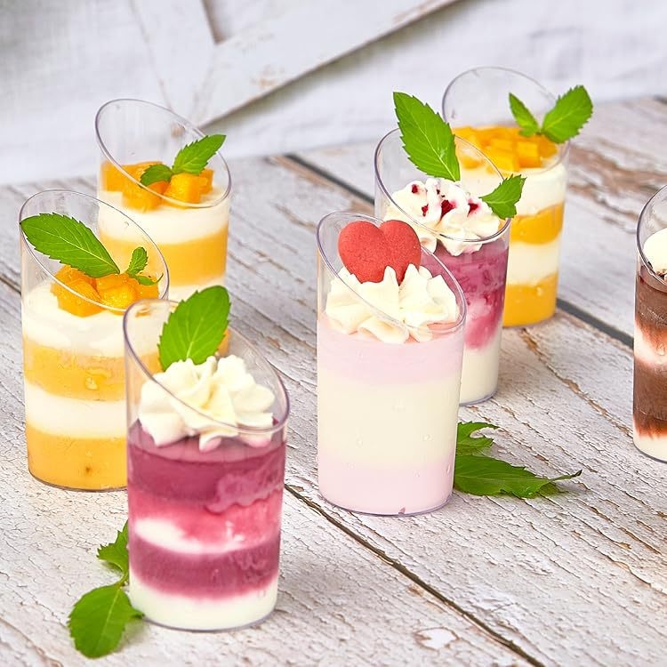 YongKe pohár na dezert so sklopným otvorom, 70 ml, PS plast, priehľadný, tlač loga možná