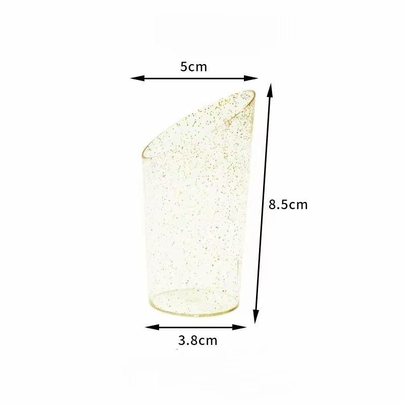 YongKe pohár na dezert so sklopným otvorom, 70 ml, PS plast, priehľadný, tlač loga možná