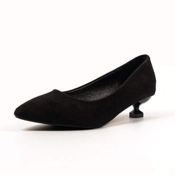 Női koreai stílusú velúr slip-on cipő, kitten heel, 3 cm, gumírozott talp