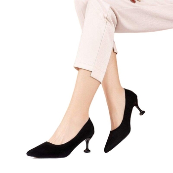 Női koreai stílusú velúr slip-on cipő, kitten heel, 3 cm, gumírozott talp