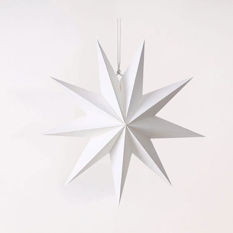 Origami papierová hviezda, vianočná ozdoba na zavesenie, kartón, moderný minimalistický štýl