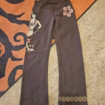 Casual hlače s elastičnim pojasom, ravni kroj, poliester materijal, street hipster stil, ljeto 2024