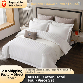 Hotelová posteľná súprava, pruhy, saténová tkanina, reaktívne farbenie, 40s bavlna, štvordielny set