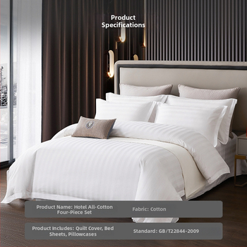 Hotelová posteľná súprava, pruhy, saténová tkanina, reaktívne farbenie, 40s bavlna, štvordielny set