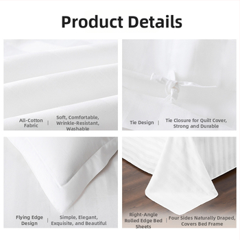 Hotelová posteľná súprava, pruhy, saténová tkanina, reaktívne farbenie, 40s bavlna, štvordielny set