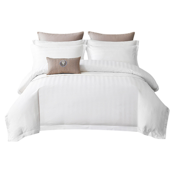 Hotelová posteľná súprava, pruhy, saténová tkanina, reaktívne farbenie, 40s bavlna, štvordielny set