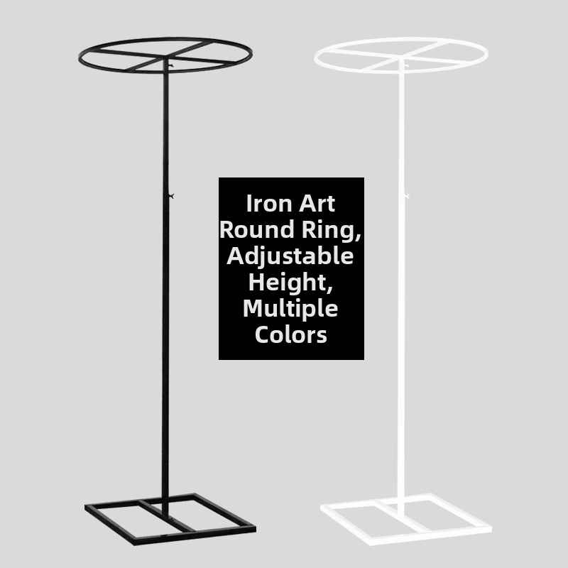 Telekopická železná tyč pre svadobnú záclonu s korálkami – kruhový rám, dekorácia