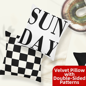 Vankúšové vnútro z velúru, vzor cartoon/anime, moderný minimalistický štýl, do obývačky