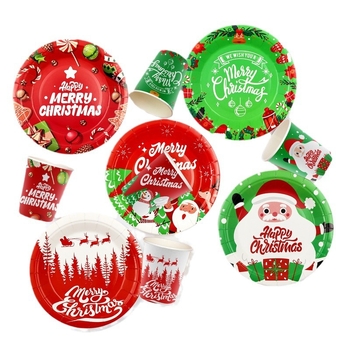 Jednorazový papierový tanier, kruhového tvaru, 400 g papiera, biologicky rozložiteľný, s potlačeným logom